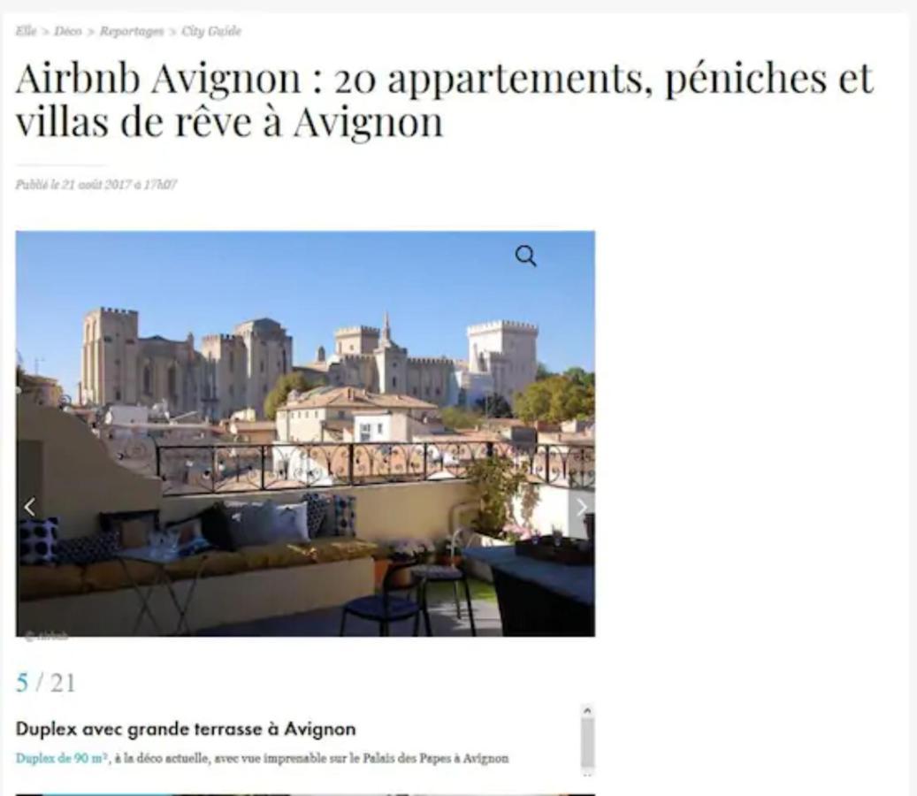 Magnifique Appartement De Charme Avec Vue Sur Le Palais Des Papes A Avignon Wifi Gratuit Екстериор снимка